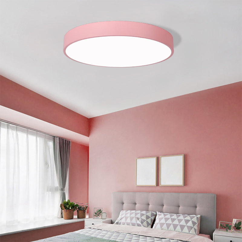 Living Room Colorful Ceiling Light Macron Metal Frame LED Overhead Lighting