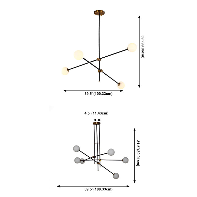 Metal and Glass Chandelier Lighting Fixture Modern Chandelier Pendant Light for Sitting Room