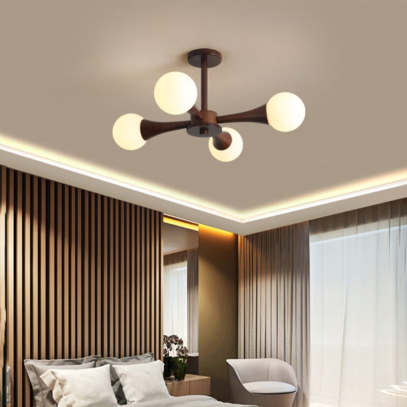 Globe Kronleuchterleuchten moderne Multi-Head-Kronleuchterlampe mit Glasschatten