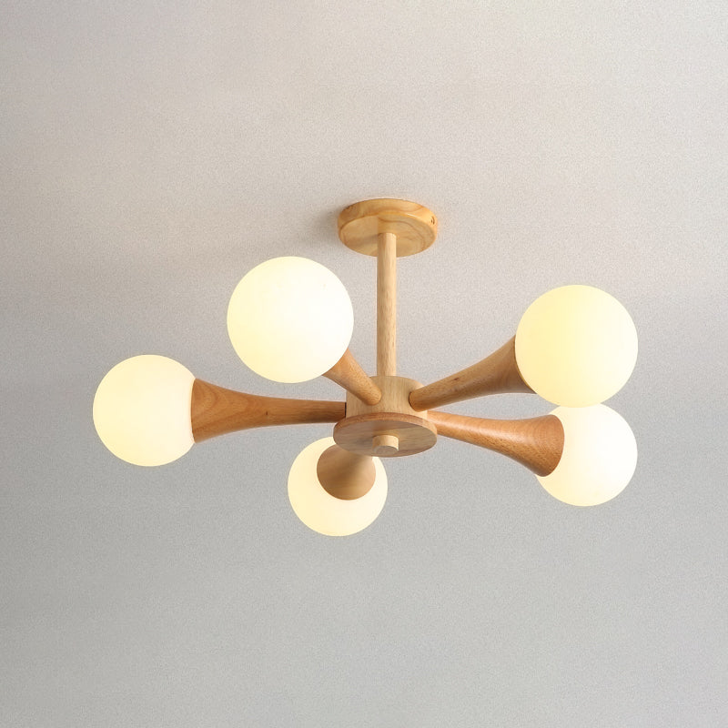 Globe Kronleuchterleuchten moderne Multi-Head-Kronleuchterlampe mit Glasschatten