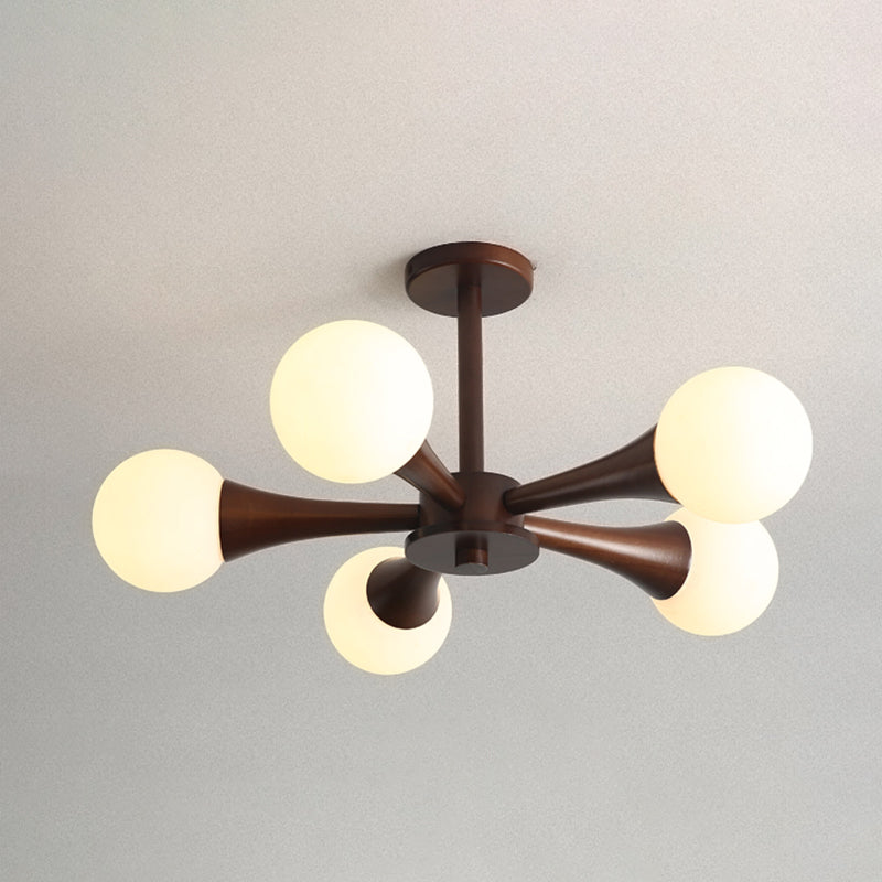 Globe Kronleuchterleuchten moderne Multi-Head-Kronleuchterlampe mit Glasschatten