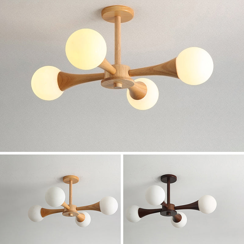 Globe Kronleuchterleuchten moderne Multi-Head-Kronleuchterlampe mit Glasschatten