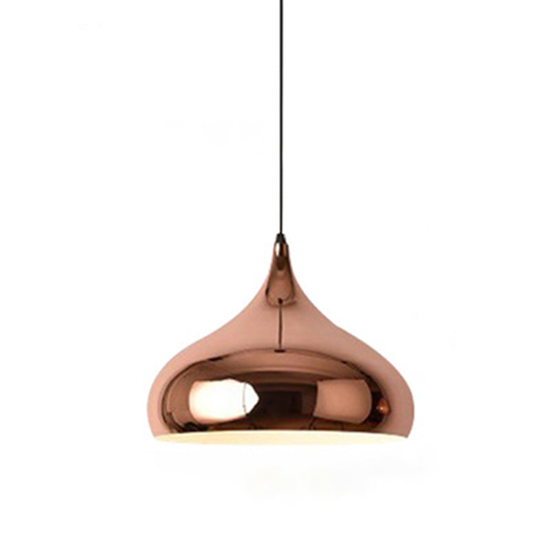 Metallschattierte Anhänger Light Kit Moderne Roségold -Hängeleuchte für Esszimmer