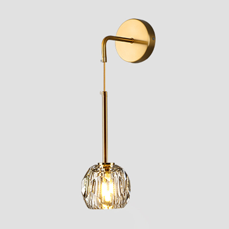Simplicity Style Wall Sconce met heldere kristalschaduw postmoderne sconce verlichtingsarmatuur
