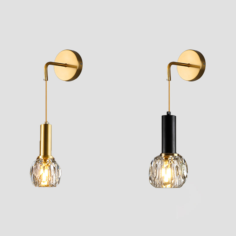 Simplicity Style Wall Sconce met heldere kristalschaduw postmoderne sconce verlichtingsarmatuur