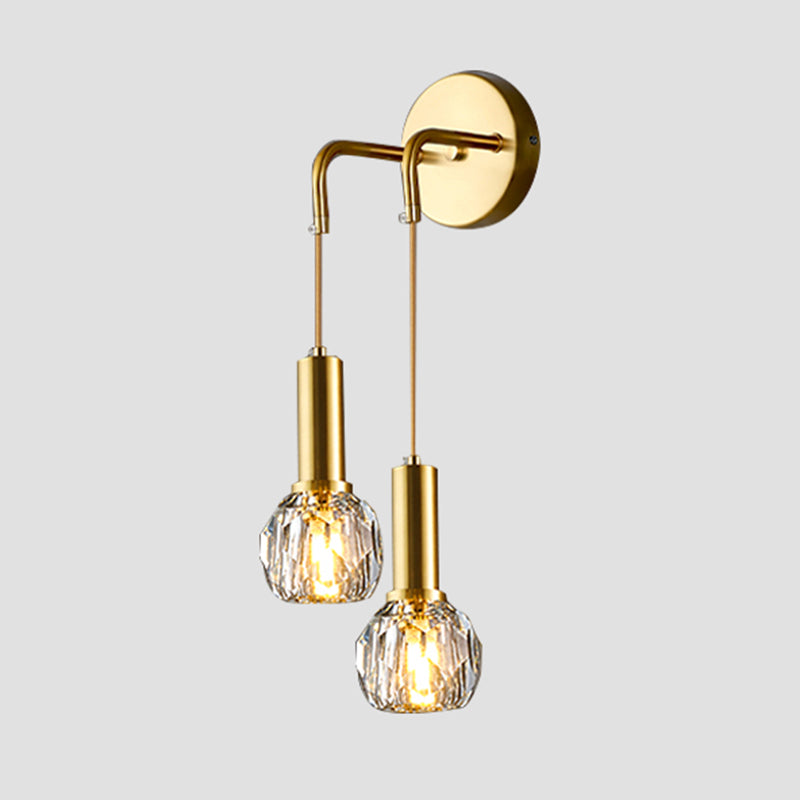 Simplicity Style Wall Sconce met heldere kristalschaduw postmoderne sconce verlichtingsarmatuur