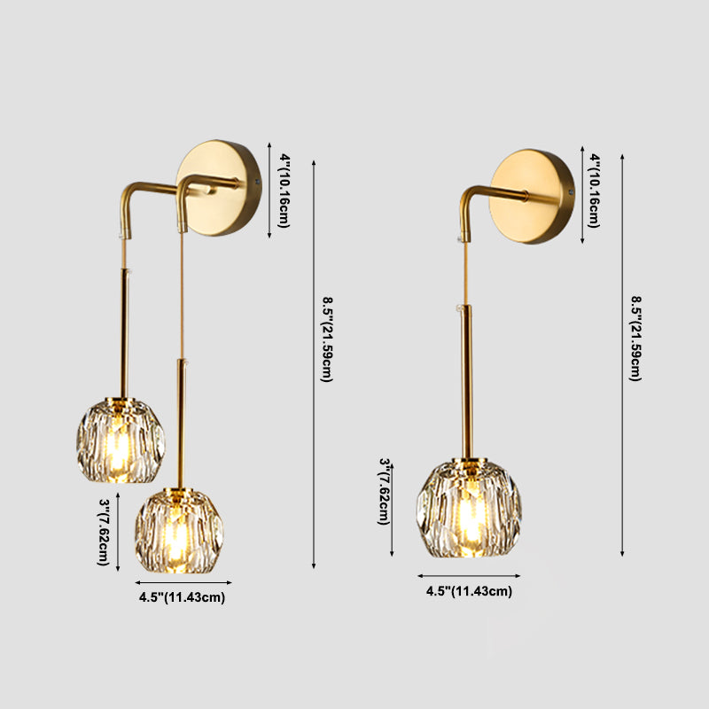 Simplicity Style Wall Sconce met heldere kristalschaduw postmoderne sconce verlichtingsarmatuur