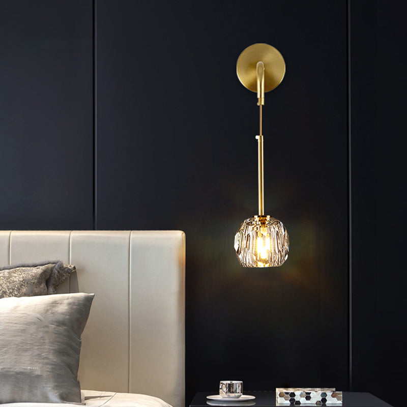 Simplicity Style Wall Sconce met heldere kristalschaduw postmoderne sconce verlichtingsarmatuur