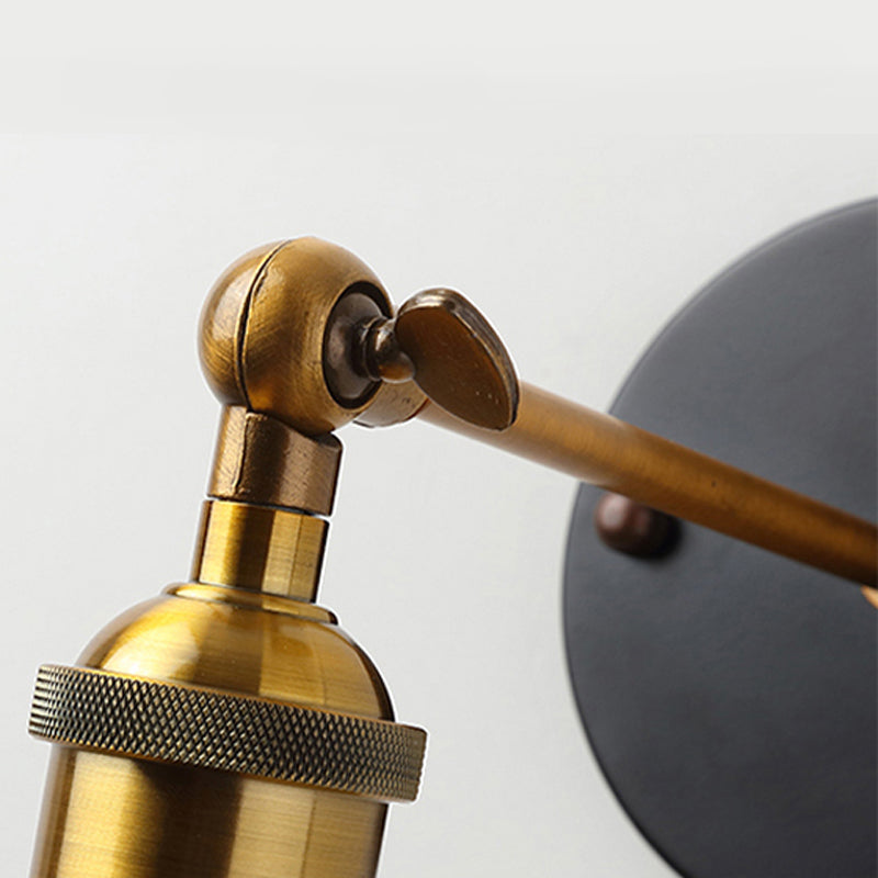 Lámpara de pared de metal de black metal de luz industrial individual simple para el restaurante de la cocina