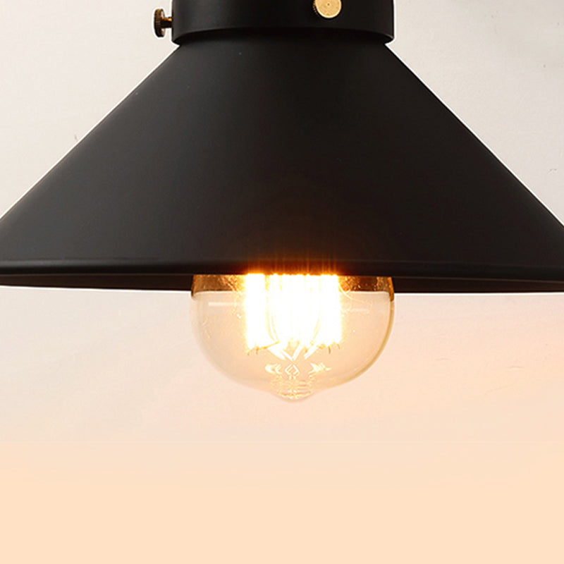 Lampada industriale a singola luce, lampada da parete in metallo nero per il ristorante da cucina