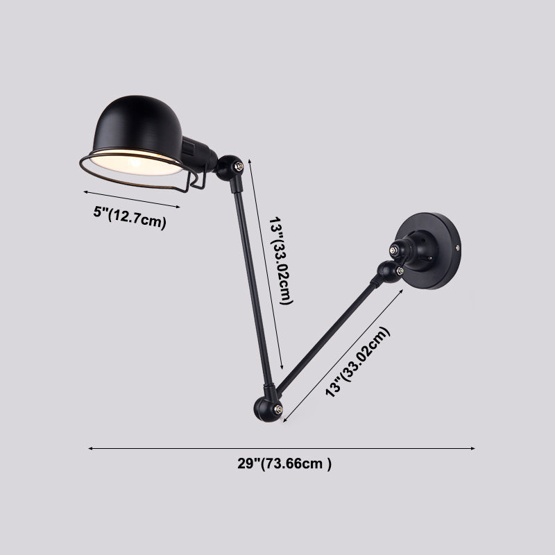 Lampe murale du bras swing dans le luminaire noir industriel noir pour le restaurant de la cuisine