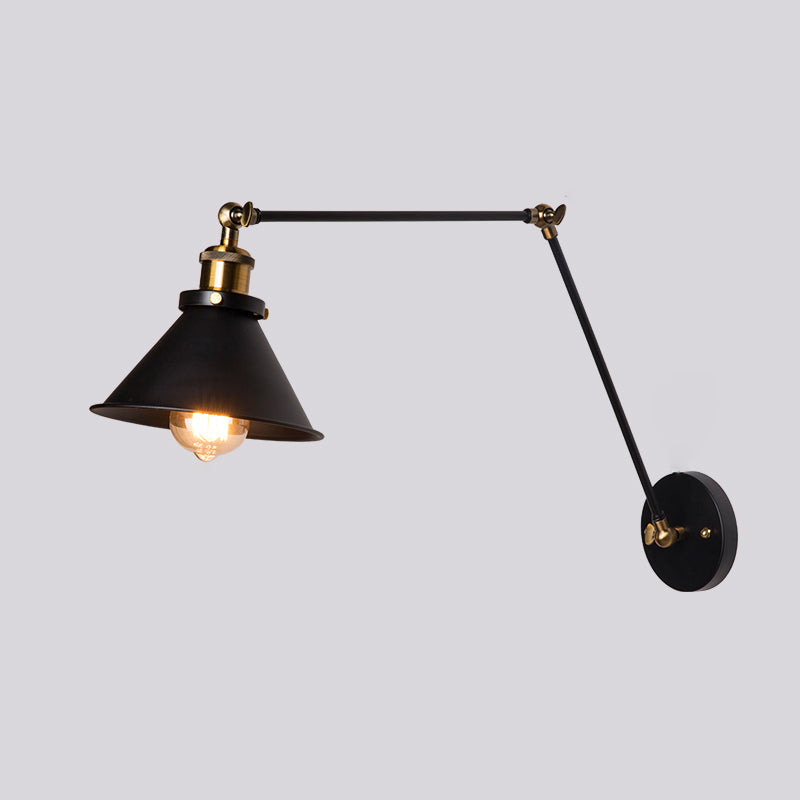 Lampe murale du bras swing dans le luminaire noir industriel noir pour le restaurant de la cuisine