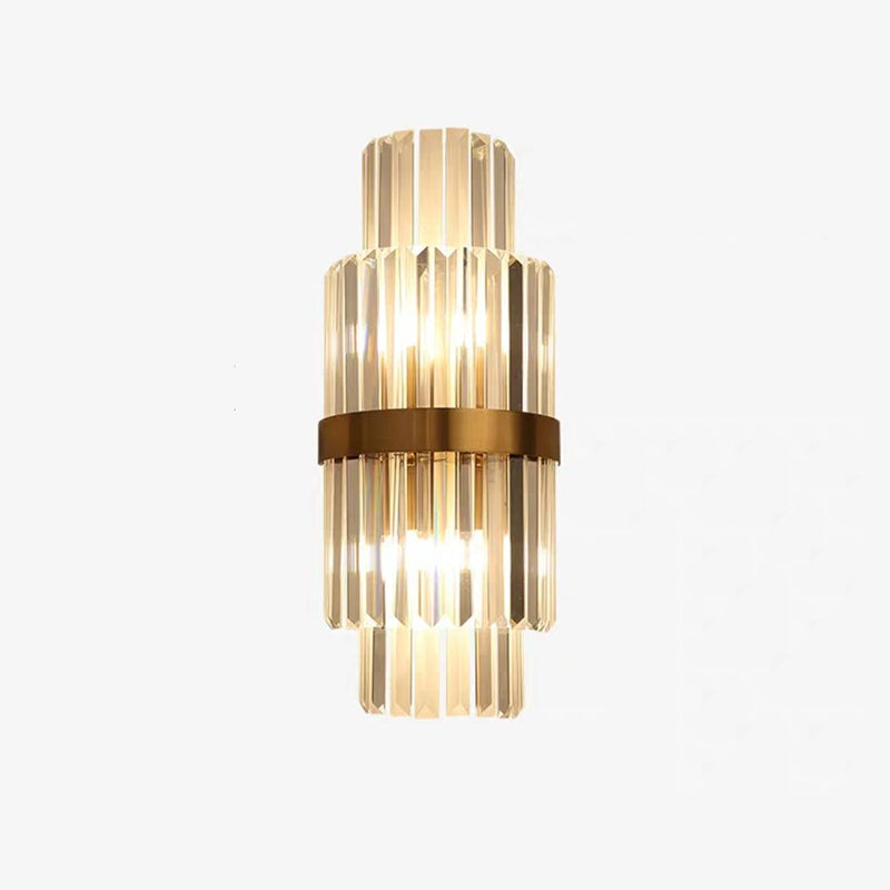 Rectangular-Cut Crystals Flush Mount Wall Sconce Postmodern Sconce Light Fixture