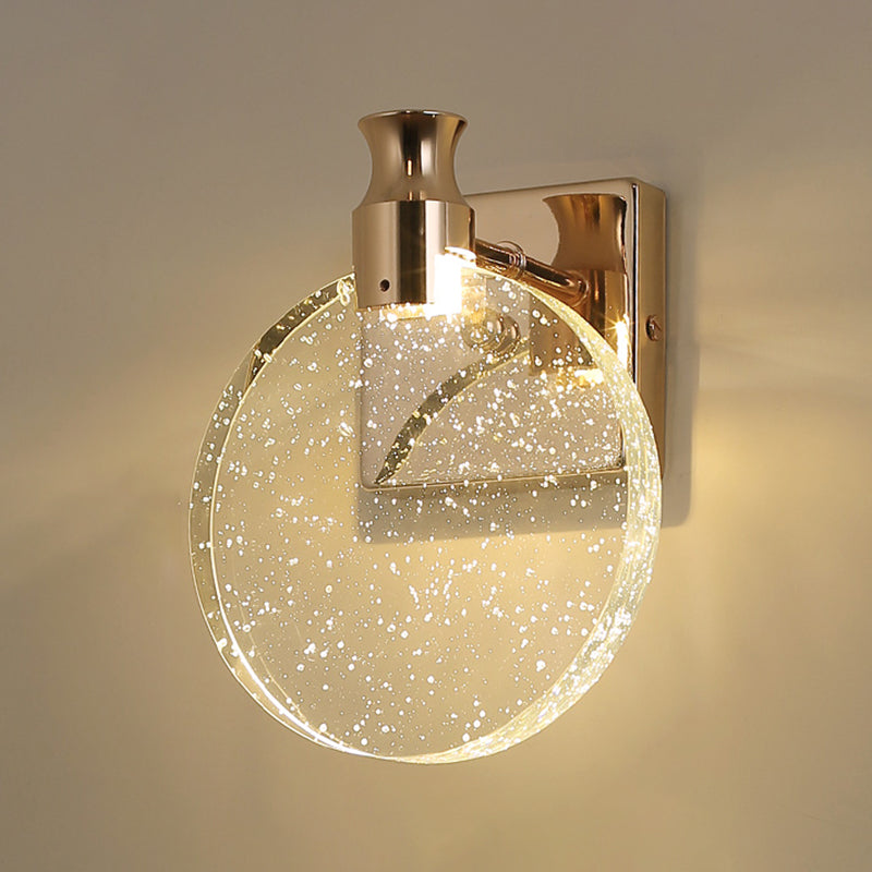 Postmodern Indoor Wall Light Gold Wall Light Sconces with Clear Crystal Shade