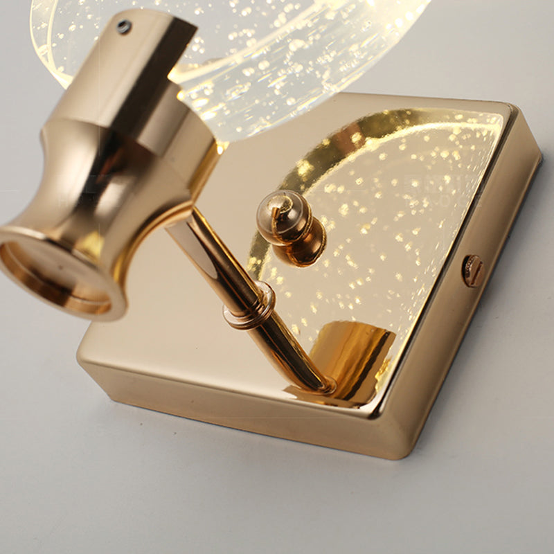 Postmodern Indoor Wall Light Gold Wall Light Sconces with Clear Crystal Shade