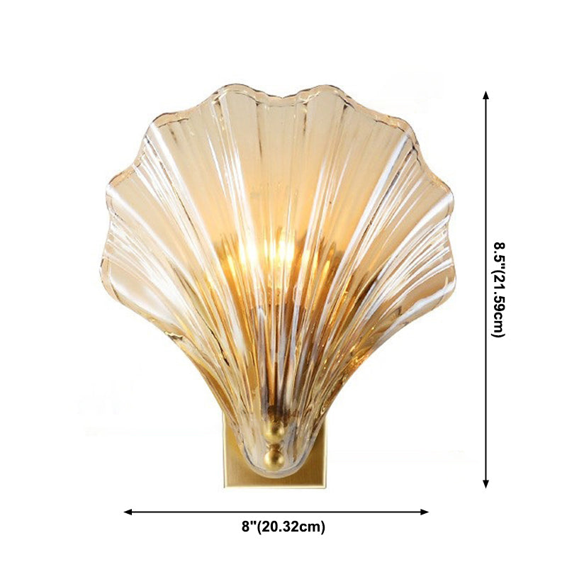 Lámpara posmoderna con lámpara con cáscara de cristal transparente sombra para dormitorio