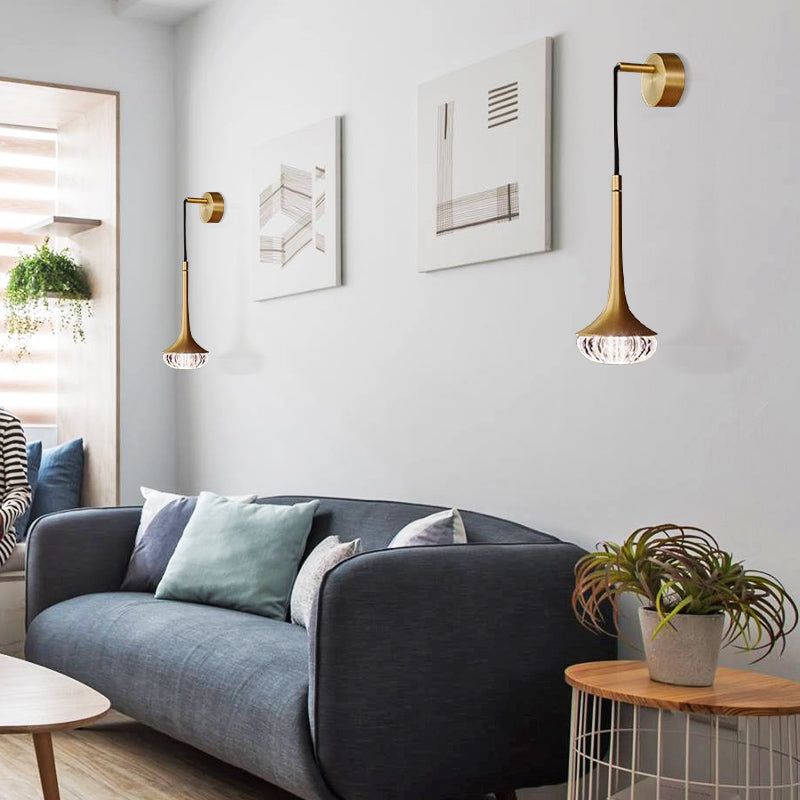 Crystal Sconce Light Fixture Postmodern Indoor Wall Lamp for Living Room Bedroom