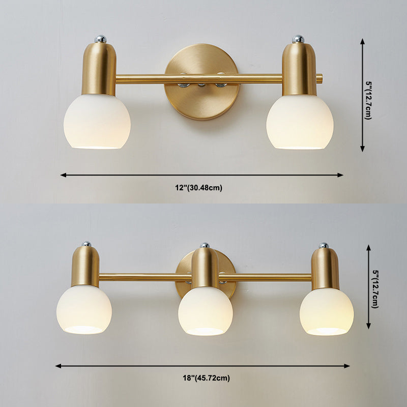 Postmodern Style Wall Sconce Gold Multi Blubs Metal Wall Mounted Lamps for Bathroom