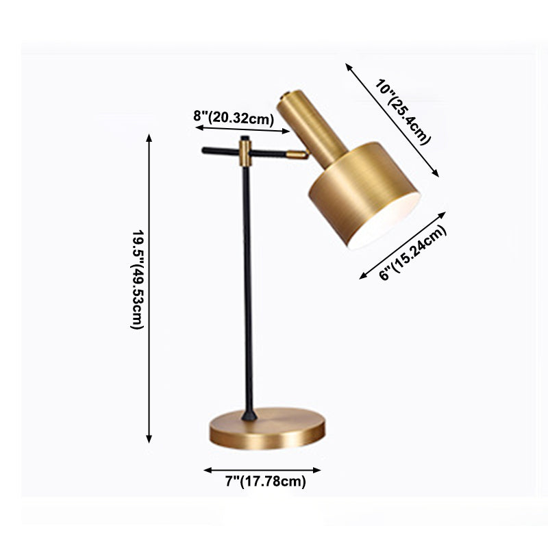 One Light Metal Desk Lamp Postmodern Gold Task Lighting for Bedroom Living Room
