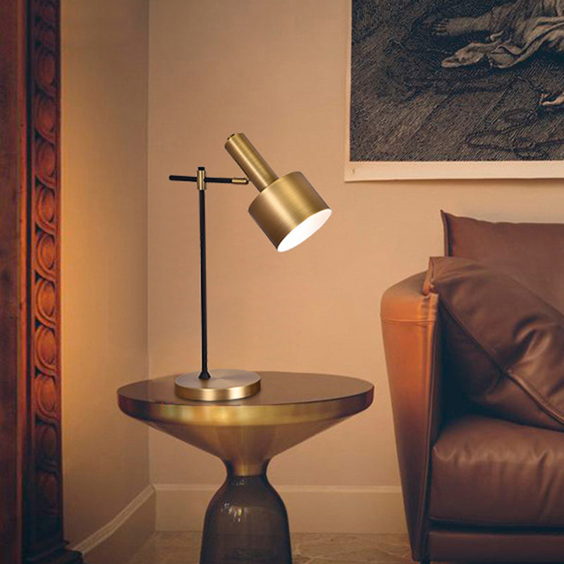 One Light Metal Desk Lamp Postmodern Gold Task Lighting for Bedroom Living Room