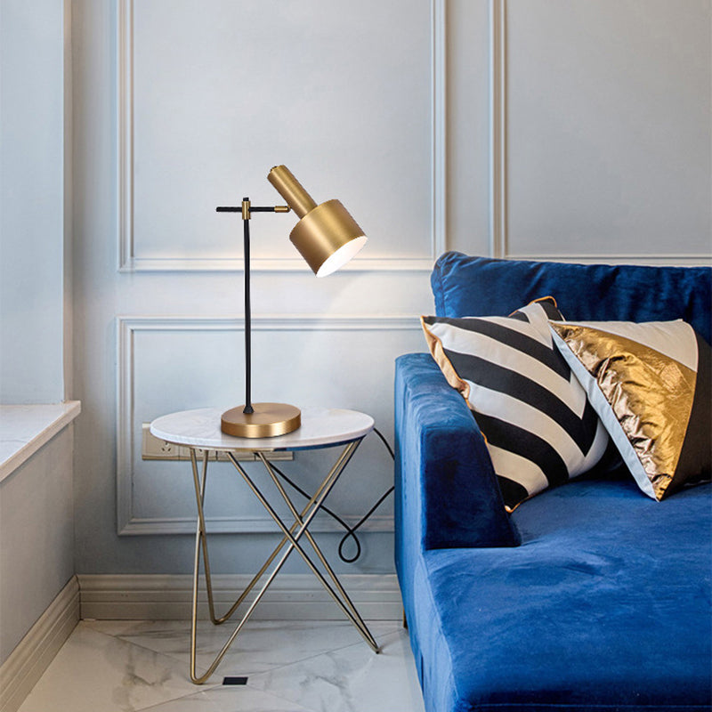 One Light Metal Desk Lamp Postmodern Gold Task Lighting for Bedroom Living Room