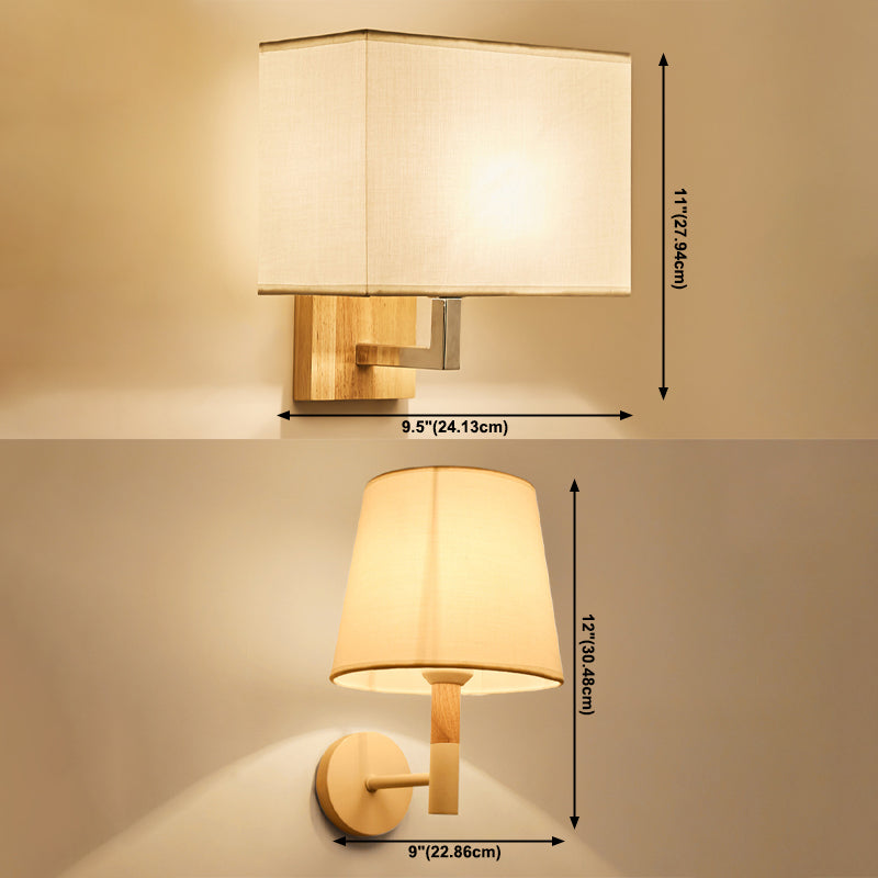 Modern Nordic Wall Lights Fabric 1-Light Wall Mounted Lamps for Bedroom