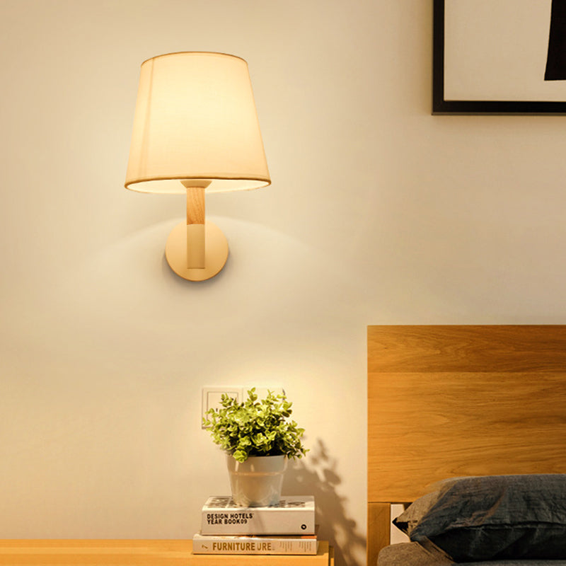Modern Nordic Wall Lights Fabric 1-Light Wall Mounted Lamps for Bedroom