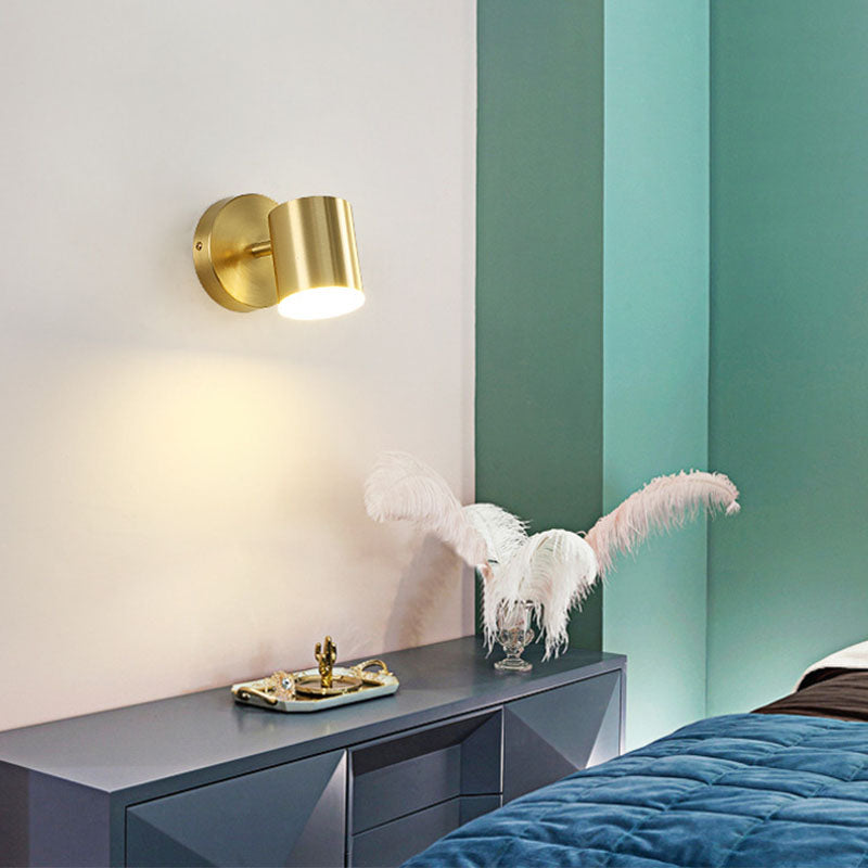 1-Light Geometric Shade Wall Sconce Post-Modern Simple Style Wall Lighting in Brass