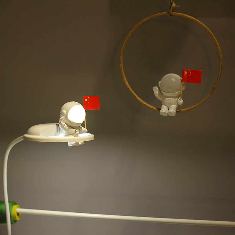Modern Kids Table Light Timed Astronaut 1-Light Desk Lamp for Children's Room