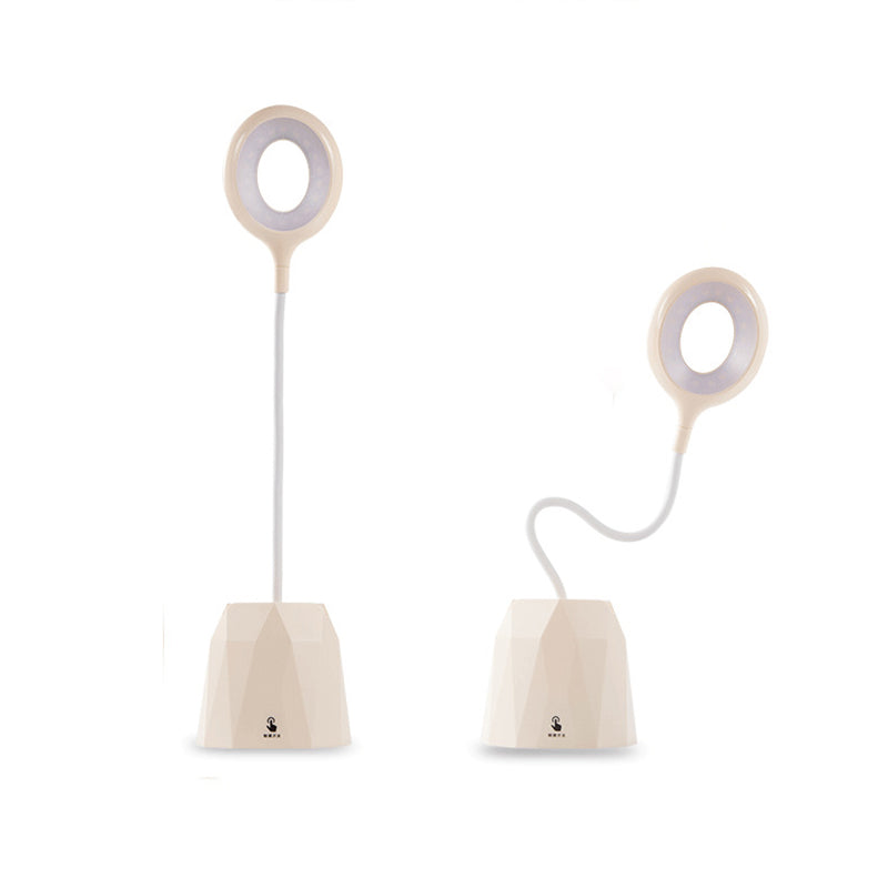 Circle 1-Light Table Light with USB Port Modern Creative Table Lamp for Bedroom