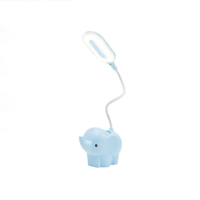 Lámpara de mesa de lectura creativa moderna Luz de mesa de elefante de 1 luz con puerto USB