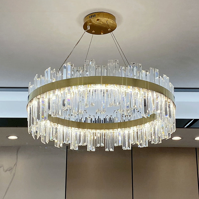 Moderno lampadario a pendente a pendente orbicolare sospeso di illuminazione cristallo