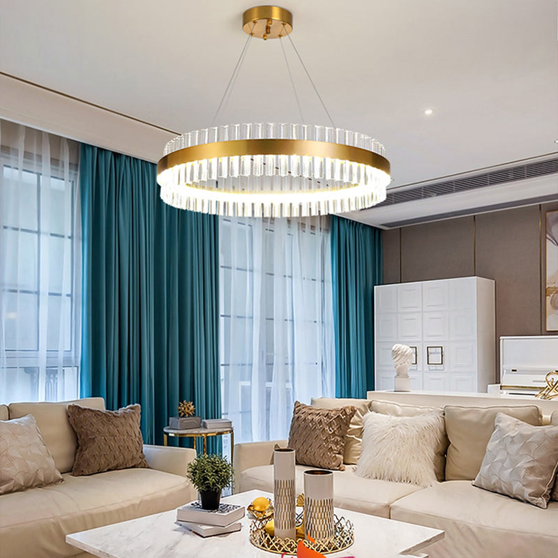 ANGGLIAMENTO SOSPENSIONE LIGHT LIMA MODERNA PASSAGGIO DI PASSAGGIO DELLA PERCHIRA DI CRISTALE IN GOLD FINIZIONE