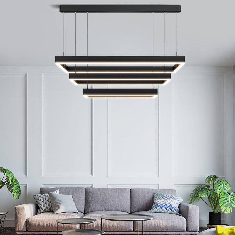 Multiple Squares Chandelier Lights Modern Black Chandelier Metal Orb Chandelier