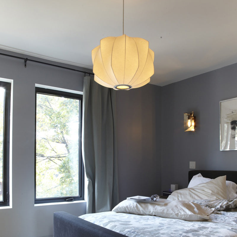 Blanc 1-Light Hanging Plafond Lights Modern Style Fabric Unique Pendant Lighting