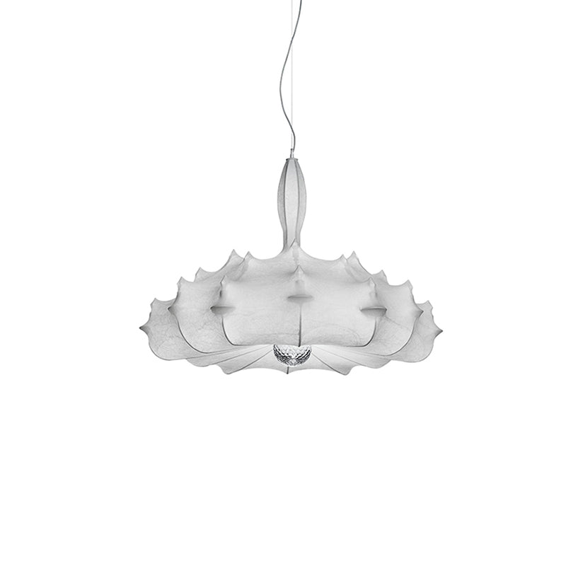 Unique Suspension Lighting Fixture White Fabric Modern Style 1-Light Pendant Light