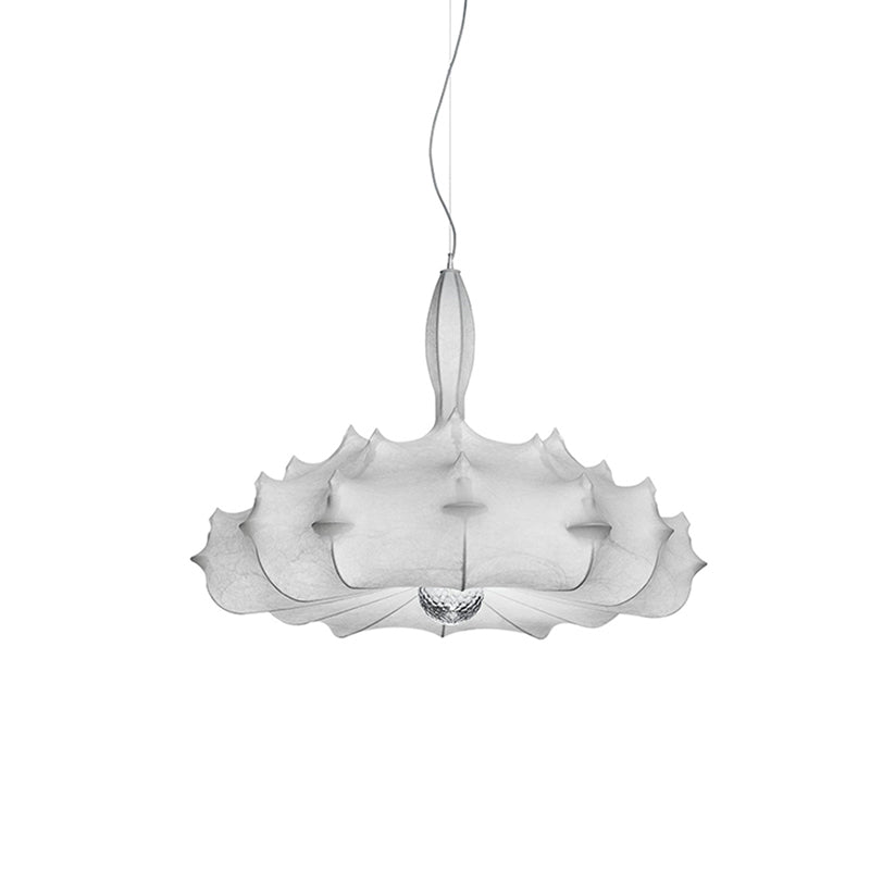 Unique Suspension Lighting Fixture White Fabric Modern Style 1-Light Pendant Light