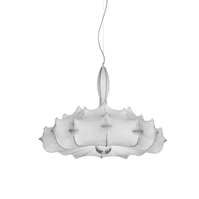 Unique Suspension Lighting Fixture White Fabric Modern Style 1-Light Pendant Light