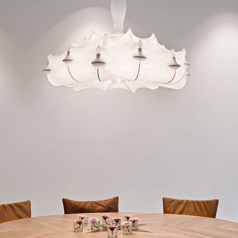 Unique Suspension Lighting Fixture White Fabric Modern Style 1-Light Pendant Light