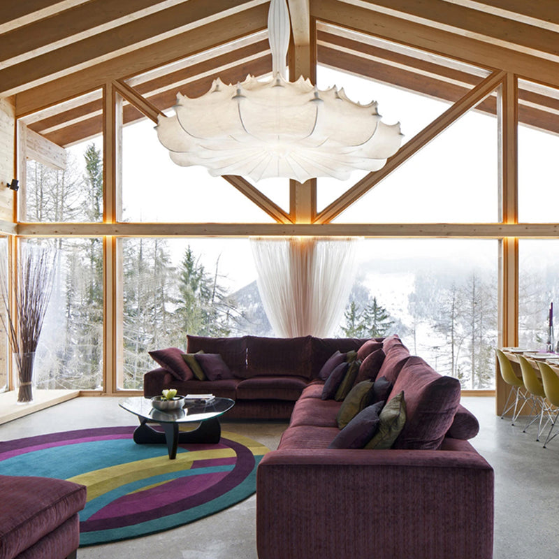 Unique Suspension Lighting Fixture White Fabric Modern Style 1-Light Pendant Light