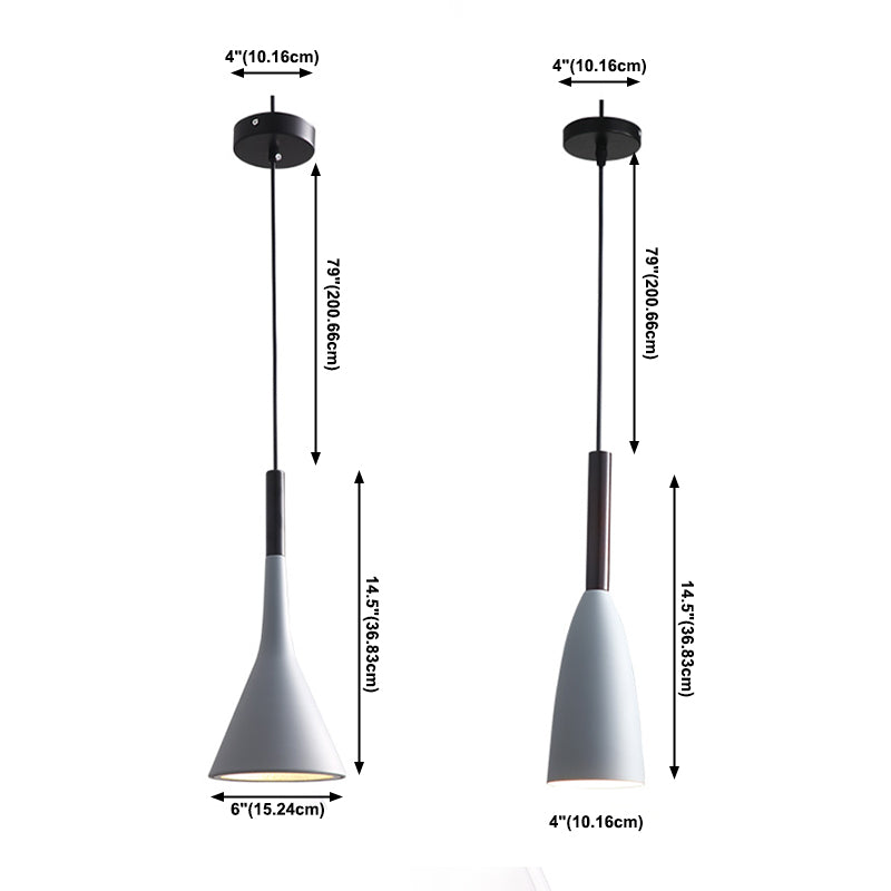 Pendante intérieure minimaliste, Éclairage pendentif en métal nordique à 1 lumière pour chambre à coucher