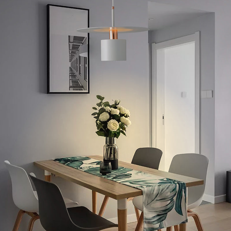 Nordic Cylinder Shade Hanging Light, Metal 1-Light Hanging Light Fixtures for Indoor