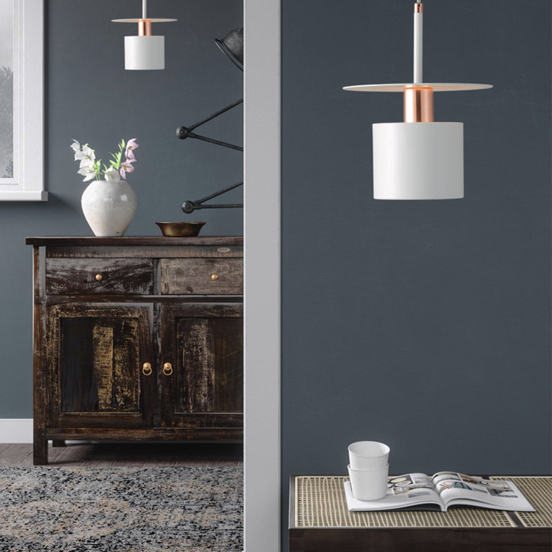 Nordic Cylinder Shade Hanging Light, Metal 1-Light Hanging Light Fixtures for Indoor
