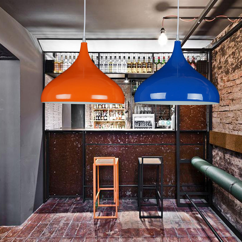 Macaroon Metal Hanging Light, Nordic Teardrop 1-Light Pendant Lighting for Indoor