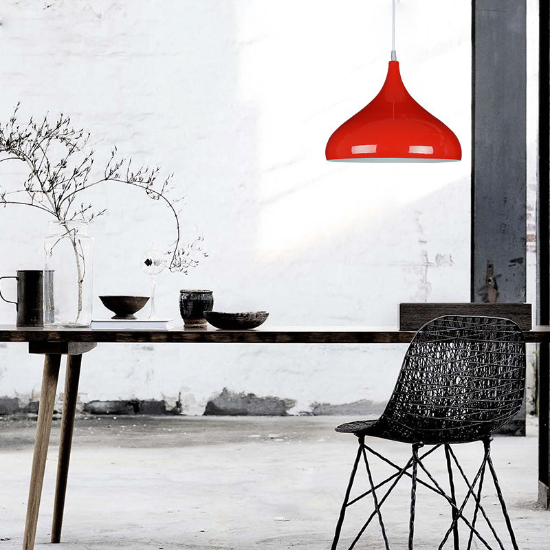 Macaroon Metal Hanging Light, Nordic Teardrop 1-Light Pendant Lighting for Indoor