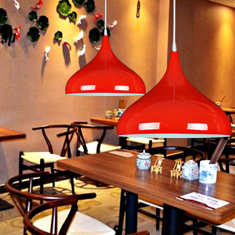 Macaroon Metal Hanging Light, Nordic Teardrop 1-Light Pendant Lighting for Indoor