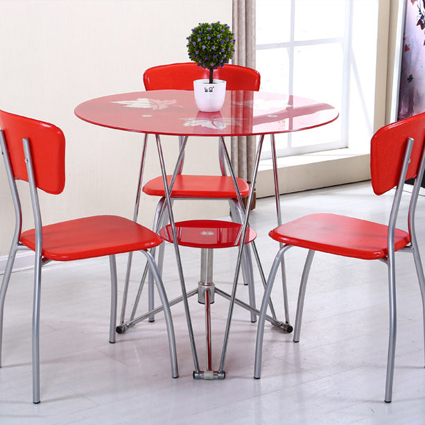Tavolo da pranzo rotondo contemporaneo tavolo in vetro temperato con tavolo da piedistallo