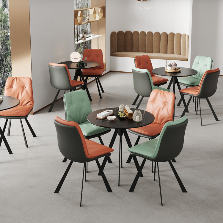 Zweifarbiger Esstisch aus gesintertem Stein, moderner Tisch mit 4 Beinen für das Esszimmer