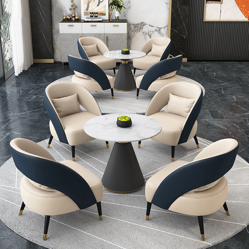 Round Pedestal Dining Table Modern Stone Furniture for Dining Room Home