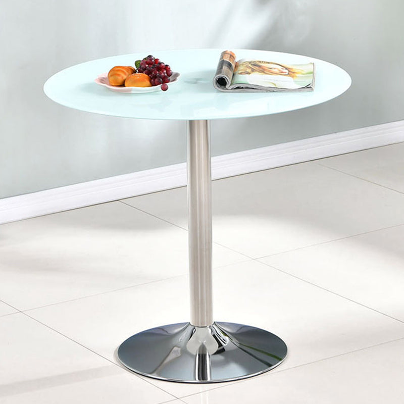 Round GlassTransparent Dining Table Simplicity Pedestal Table for Dining Room